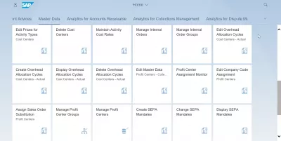 List of SAP S4 HANA FIORI alkalmazások : Törzsadatok SAP S4 HANA FIORI alkalmazások