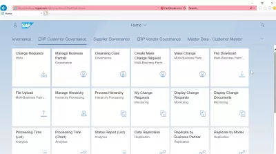 List of SAP S4 HANA FIORI apps : ERP Customer Governance SAP S4 HANA FIORI apps