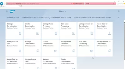 List of SAP S4 HANA FIORI apps : Consolidation and Mass Processing for Business Partner Data SAP S4 HANA FIORI apps