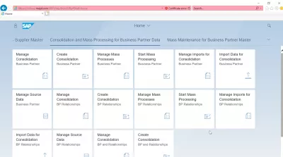 Listahan ng SAP S4 HANA FIORI apps : Pagsasama at Pagproseso ng Mass para sa Data ng Kasosyo sa Negosyo SAP S4 HANA FIORI apps