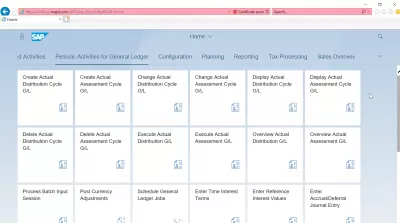 List of SAP S4 HANA FIORI εφαρμογές : Περιοδικές δραστηριότητες για γενική λογιστική SAP S4 HANA FIORI εφαρμογές