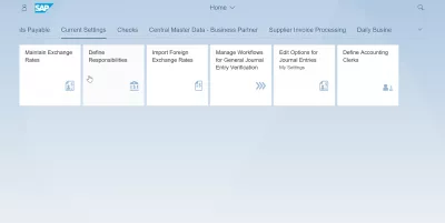 Listahan ng SAP S4 HANA FIORI apps : Kasalukuyang Mga Setting ng SAP S4 HANA FIORI apps