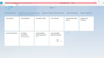 Listahan ng SAP S4 HANA FIORI apps : Mga Listahan ng Sales Sales Advanced SAP S4 HANA FIORI apps