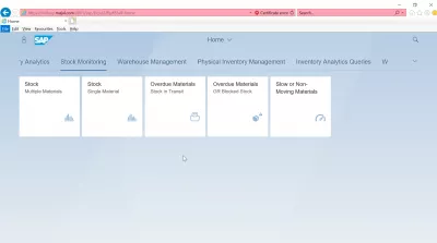 Listahan ng SAP S4 HANA FIORI apps : Pagmamanman ng Stock SAP S4 HANA FIORI apps