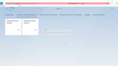 Listahan ng SAP S4 HANA FIORI apps : Mga Query ng Inventory Analytics SAP S4 HANA FIORI apps
