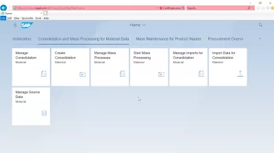 List of SAP S4 HANA FIORI apps : Consolidation and Mass Processing for Material Data SAP S4 HANA FIORI apps