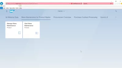 List of SAP S4 HANA FIORI應用程序 : 產品主SAP S4 HANA FIORI應用程序的批量維護