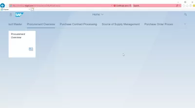 List of SAP S4 HANA FIORI apps : Procurement Overview SAP S4 HANA FIORI apps