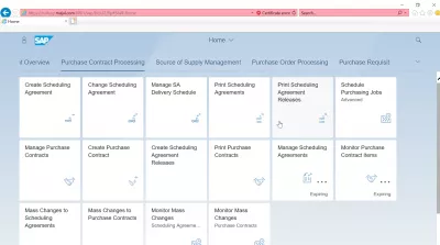 List of App SAP S4 HANA FIORI : Elaborazione del contratto di acquisto App SAP S4 HANA FIORI