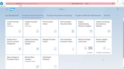 List of Aplikace SAP S4 HANA FIORI : Zpracování objednávek Aplikace SAP S4 HANA FIORI