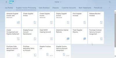 List of Aplikacje SAP S4 HANA FIORI : Przetwarzanie faktur od dostawcy Aplikacje SAP S4 HANA FIORI