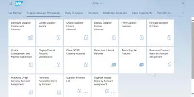 List of אפליקציות SAP S4 HANA FIORI : עיבוד חשבוניות ספקים אפליקציות SAP S4 HANA FIORI