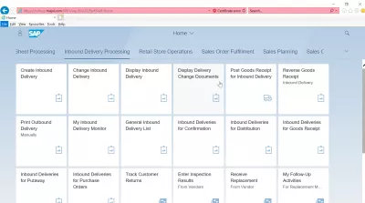 List of แอพ SAP S4 HANA FIORI : การดำเนินการจัดส่งขาเข้าแอพ SAP S4 HANA FIORI