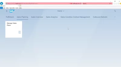 List of App SAP S4 HANA FIORI : Pianificazione delle vendite App SAP S4 HANA FIORI