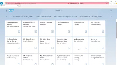 List of App SAP S4 HANA FIORI : Elaborazione della consegna in uscita App SAP S4 HANA FIORI