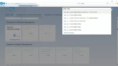 How to use the SAP S4 HANA FIORI interface? : Using the search bar to create sales order