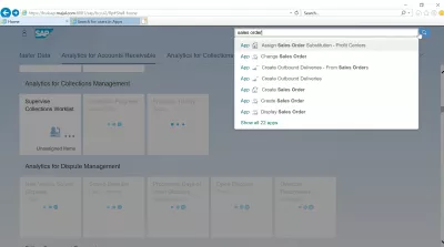 วิธีการใช้อินเทอร์เฟซ SAP S4 HANA FIORI : ใช้แถบค้นหาเพื่อสร้างคำสั่งขาย