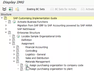 SAP Assignment of purchasing organization to company code and plant : Purchasing organization to company code assignment in SAP transaction SPRO