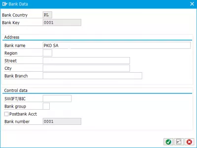 Hoe om vennoot in SAP S/4HANA te skep : Nuwe bankdata ingevoer