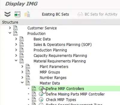 SAP MRPコントローラの定義（資材所要量計画） : SPROのMRPコントローラ定義