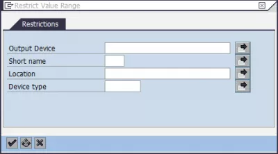 Comment exporter un rapport SAP vers Excel en 3 étapes faciles? : Limiter la plage de valeurs pour la sélection d'imprimantes dans SAP