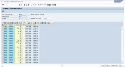 SAP-Extrakt Prognoseparameter (MPOP-Struktur) : Bild 2: Inhalt der SAP MAPR-Tabelle