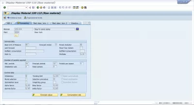 SAP استخراج معلمات التنبؤ (بنية MPOP) : الشكل 4: عرض التنبؤ الرئيسي للمادة SAP MM03