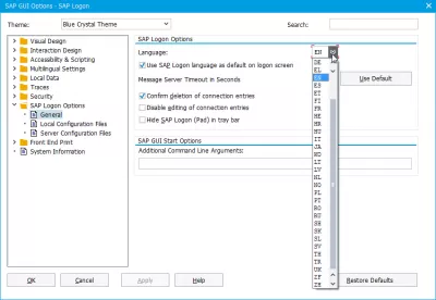 SAP Change De Langue De L'interface SAP Après La Connexion : Modifier la langue par défaut dans les options SAP Logon