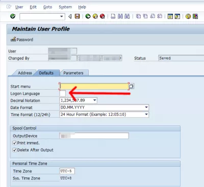 SAP Change Language Of The SAP Interface After Login : SAP language transaction SU3 to change language after login