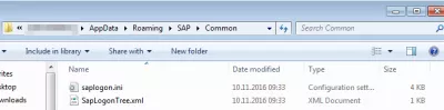 Where Is Saplogon.Ini File Stored In Windows 10? : SAP saplogon.ini configuration file in explorer 