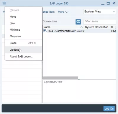 Where Is Saplogon.Ini File Stored In Windows 10? : SAP Logon open Options… menu for SAPUILandscape.xml in SAP 750