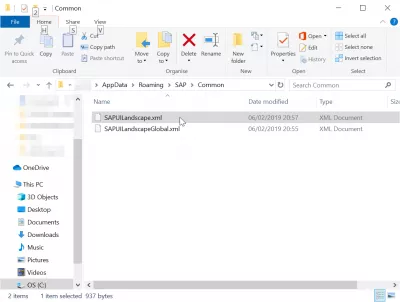 Où Le Fichier Saplogon.Ini Est-Il Stocké Dans Windows 10? : Fichier de configuration SAP SAPUILandscape.xml dans l'explorateur lors de l'installation de SAP 750