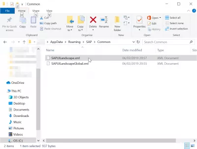 Where Is Saplogon.Ini File Stored In Windows 10? : SAP SAPUILandscape.xml configuration file in explorer in SAP 750 installation