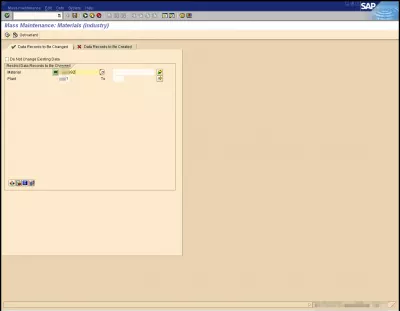 Cambiamento di massa SAP Master materiale : Fig 4: selezione dei dati di gestione dei dati del master di materiale SAP