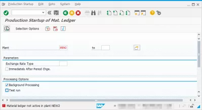 SAP Message C+302 – Material ledger not active in plant : Error material ledger not active in plant ABCD in CMKSTART 