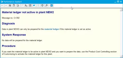 Message SAP C + 302 Le ledger article n'est pas actif dans l'installation : Description du message d'erreur C + 302