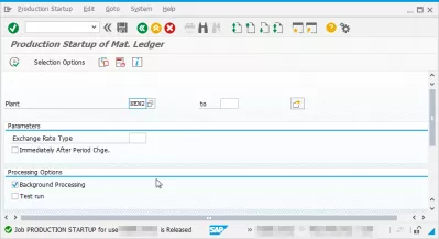 Mensagem SAP C + 302 Ledger de materiais não ativo no centro : Confirmação de criação de trabalhos em segundo plano