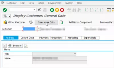 SAP rozwiązuje błąd cenowy: obowiązkowy stan brak MWST : Przejdź do danych obszaru sprzedaży klienta
