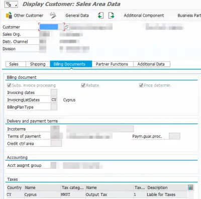 SAP solve the Pricing error: Mandatory condition MWST is missing : Check customer Sales Area Data MWST tax code