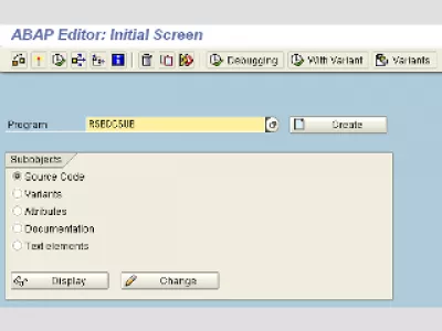 SAP LSMW batch scheduling : Fig 3 : ABAP Editor
