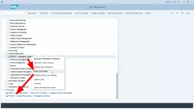 Rodyti techninius pavadinimus SAP : Pridedant sandorio kodą į Favoritus SAP lengva prieiga