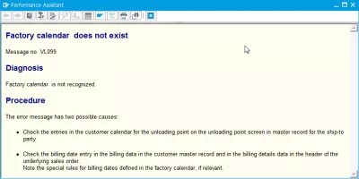 Los probleem fabriekskalender op in SAP bestaat niet