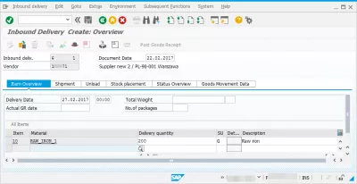 Solve issue factory calendar in SAP does not exist : Create inbound delivery overview