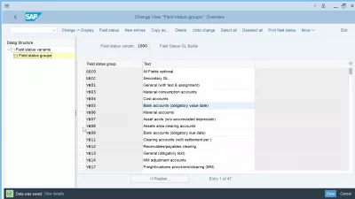 Solve the error field value date is a required field for G/L account : Data change saved