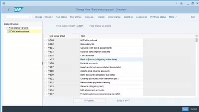 Solve the error field value date is a required field for G/L account : Open field status group