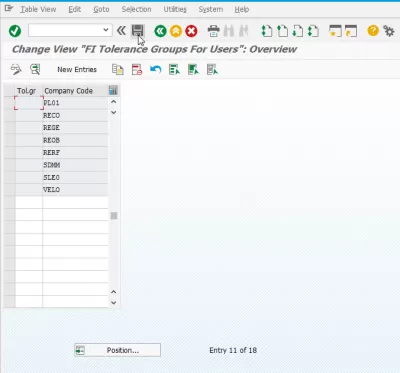 SAP FICO: How To Solve Error F5155 No Amount Authorization? : Save tolerance groups per users in SPRO