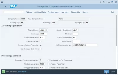 SAPエラーの解決方法会社コードが存在しないか、または完全に更新されていません。 : S4 HANA：会社コードデータの保存