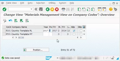 SAP How to solve error The company code does not exist or has not been fully maintained : Fiscal year and period saved 