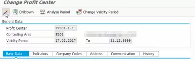 Profit center does not exist for date SAP : Profit center activation 