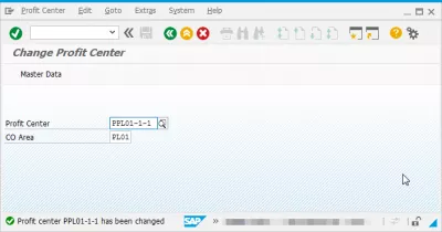 Profit center does not exist for date SAP : Profit center saved 